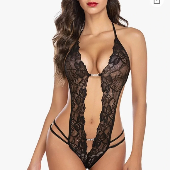 Women’s one-piece black lace bodysuit lingerie XXL - Picture 3 of 6